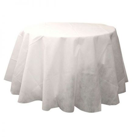 nappe ronde blanc non tisse diametre240m anniversaire communion mariage fete feudartifice cotillons 