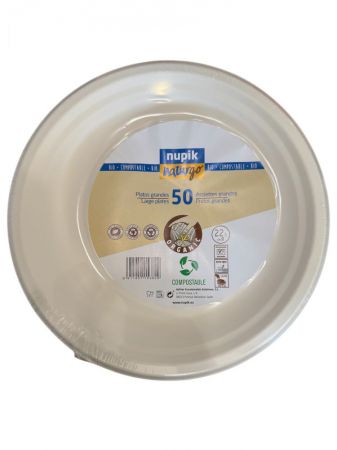 grande assiette 225 mm compostable 