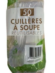 cuilleres a soupe plastique reutilisable. 