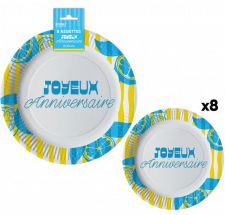 assiette theme anniversaire 23cm citron sicile dolce vita 