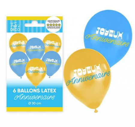 6 ballons anniversaire lemon citron sicile dolce vita 