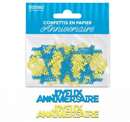 confetti joyeux anniversaire lemon citron jaune bleu sicil dolce vita 