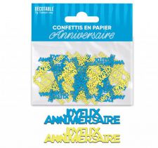confetti joyeux anniversaire lemon citron jaune bleu sicil dolce vita 