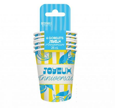 gobelets anniversaire lemon sicile citron dolce vita 