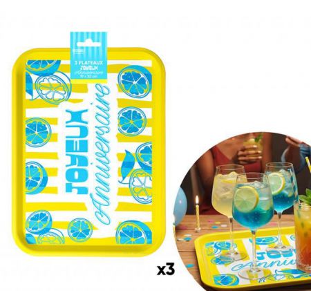 plateau papier lemon sicile citron dolce vita anniversaire theme 