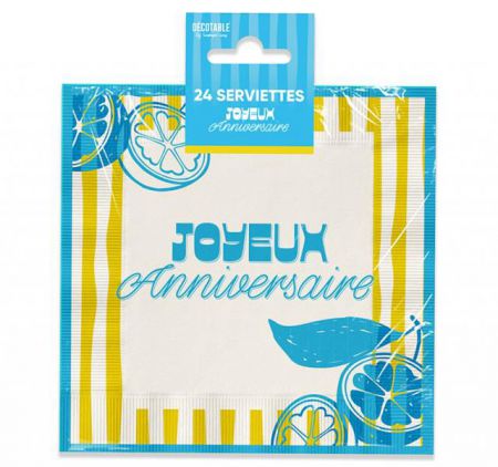 serviettes de table lemon sicile citron dolce vita 
