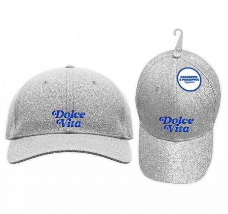 casquette a paillettes dolce vita argent 