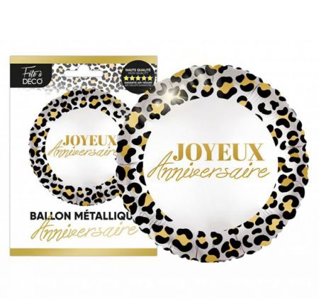 ballon metal rond leopard 