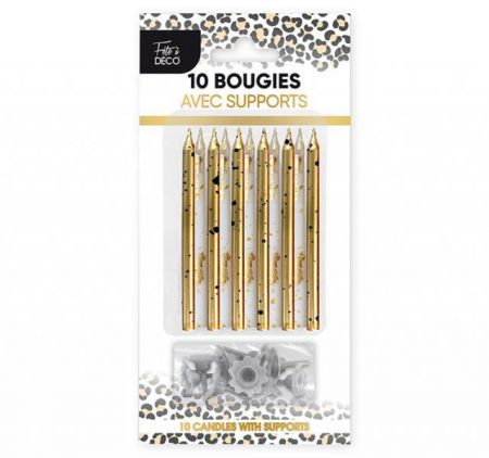 bougie anniversaire leopard or gold 