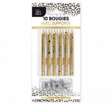 bougie anniversaire leopard or gold 