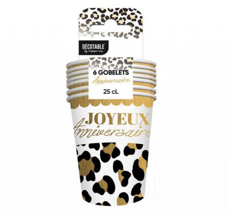 gobelets anniversaire leopard 
