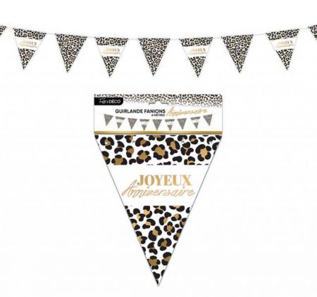guirlande fanion anniversaire leopard 