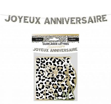 guirlande lettre anniversaire leopard 