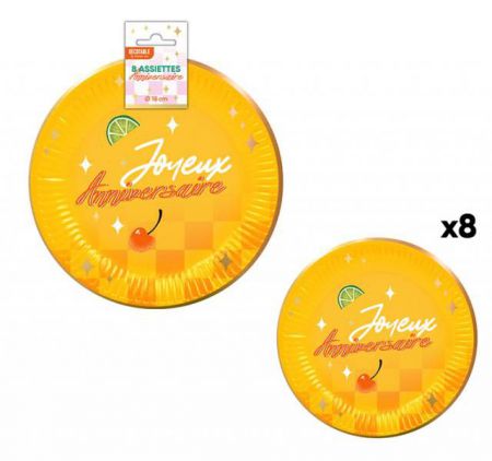 petite assiettes anniversaire retro pop 70 annee 