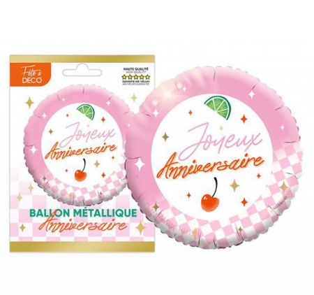 ballon metal rond leopard retro pop 70 annee 