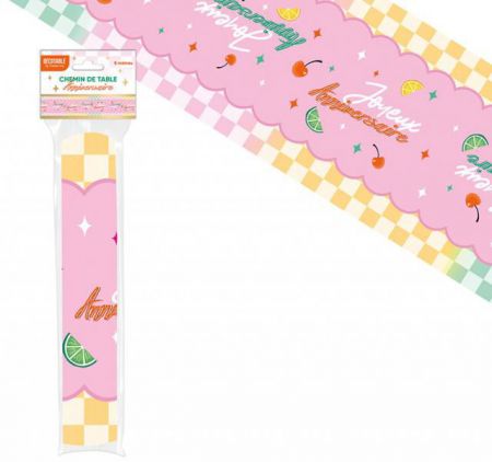 chemin de table retro pop annee 70 
