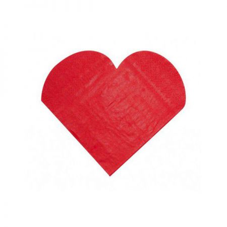 serviette 3 plis coeur rouge les 20 pieces anniversaire communion mariage fete feudartifice cotillons 