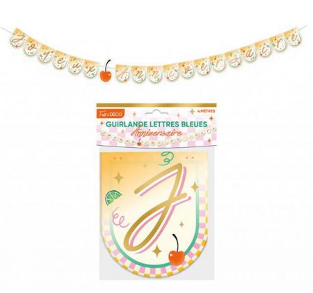 guirlande lettre anniversaire retro annee 70 