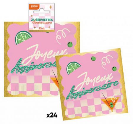 serviette papier retro pop annee 70 