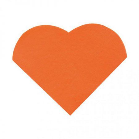 serviette 3 plis coeur orange les 20 pieces anniversaire communion mariage fete feudartifice cotillons 