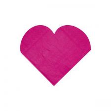 serviette 3 plis coeur fuschia les 20 pieces anniversaire communion mariage fete feudartifice cotillons