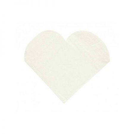 serviette 3 plis coeur blanc les 20 pieces anniversaire communion mariage fete feudartifice cotillons 