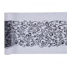 chemin de table arabesque noir 28cmx5m anniversaire communion mariage fete feudartifice cotillons