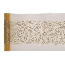 chemin de table arabesque or 28cmx5m anniversaire communion mariage fete feudartifice cotillons
