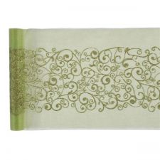 chemin de table arabesque vert 28cmx5m anniversaire communion mariage fete feudartifice cotillons