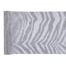 chemin de table zebra argent 28cmx5m anniversaire communion mariage fete feudartifice cotillons