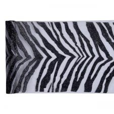 chemin de table zebra noir 28cmx5m anniversaire communion mariage fete feudartifice cotillons