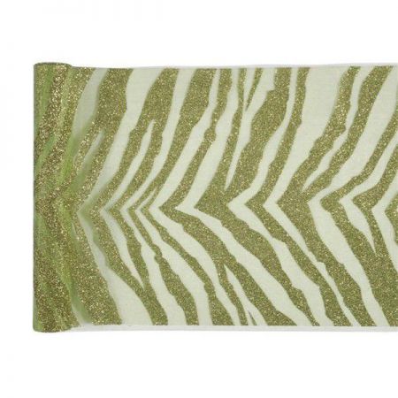 chemin de table zebra vert 28cmx5m anniversaire communion mariage fete feudartifice cotillons 