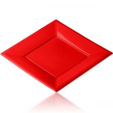 grande assiette carre rouge 12 pcs anniversaire communion mariage fete feudartifice cotillons
