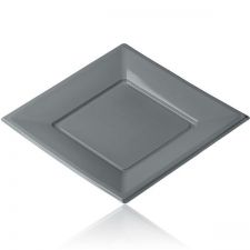 petite assiette carre gris 12 pcs anniversaire communion mariage fete feudartifice cotillons