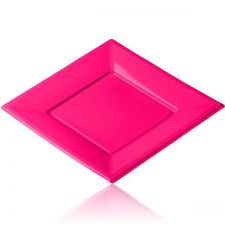 petite assiette carre fushia 12 pcs anniversaire communion mariage fete feudartifice cotillons