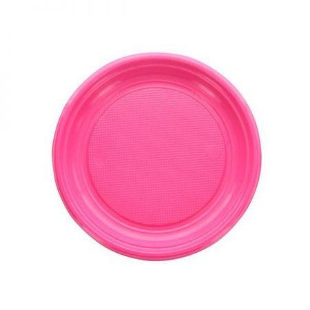 assiette ronde fuschia 20 pcs anniversaire communion mariage fete feudartifice cotillons 