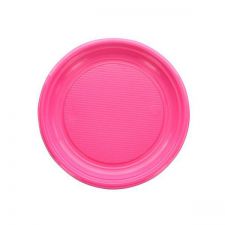 assiette ronde fuschia 20 pcs anniversaire communion mariage fete feudartifice cotillons
