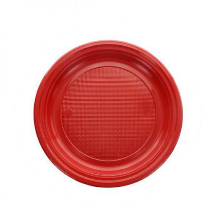 assiette ronde rouge 20 pcs anniversaire communion mariage fete feudartifice cotillons 