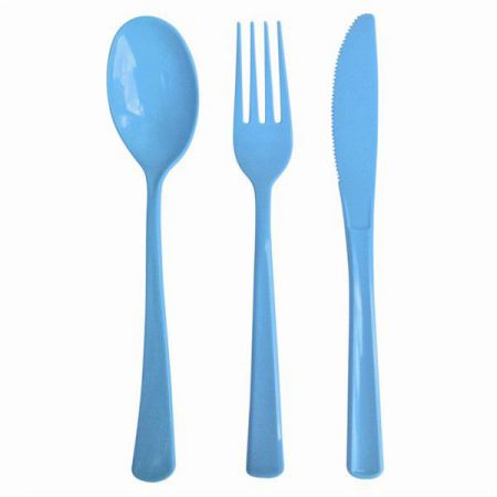 menagere turquoise 30 pieces fourchettes cuilleres couteaux anniversaire communion mariage fete feudartifice cotillons 