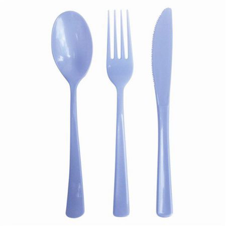 menagere bleu 30 pieces fourchettes cuilleres couteaux anniversaire communion mariage fete feudartifice cotillons 