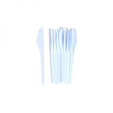 couteaux plastique blanc 20 pieces anniversaire communion mariage fete feudartifice cotillons 