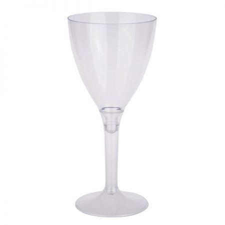 verre a vin plastique pied transparent  