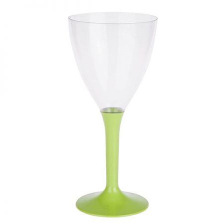 verre a vin en plastique pied vert 