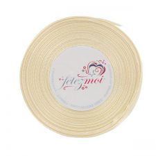 ruban satin rouleau ecru 25mx6mm anniversaire communion mariage fete feudartifice cotillons 