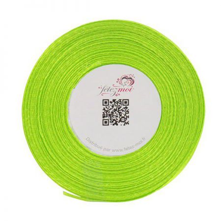 ruban satin rouleau vert 25mx6mm anniversaire communion mariage fete feudartifice cotillons 