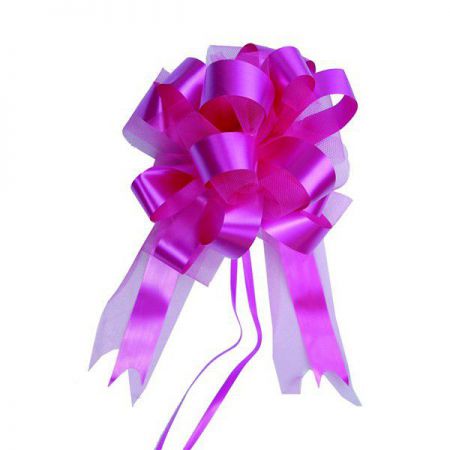 noeud tulle 2 pcs fushia anniversaire communion mariage fete feudartifice cotillons 