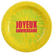 joyeux anniversaire fete rire amusement assiette carton ronde jetable decoration promotion qualite theme 5