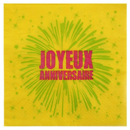 joyeux anniversaire fete rire amusement serviette de table impression couleur jetable decoration papier 3 plis promotion qualite them 3 