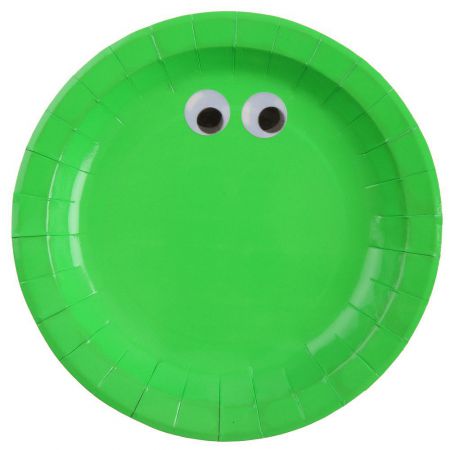 assiette theme carton rigolo fete anniversaire amusement yeux vert 2 