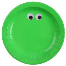 assiette theme carton rigolo fete anniversaire amusement yeux vert 2